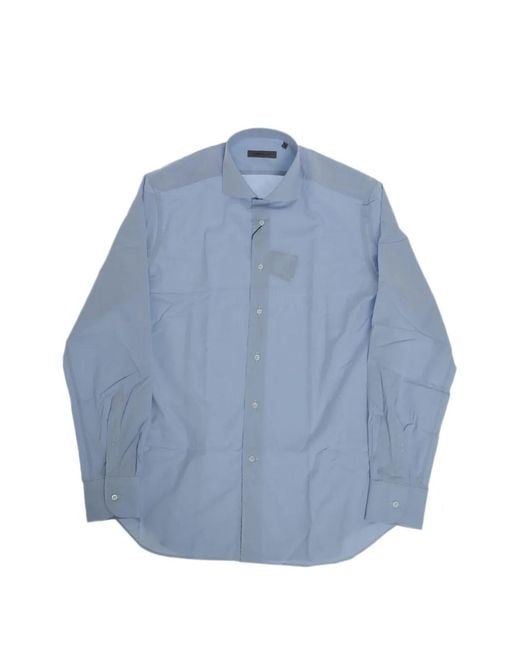 Corneliani Blue French-Collar Cotton Shirt for men