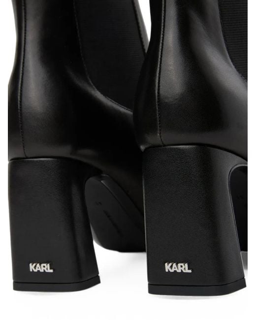 Karl Lagerfeld Black Kati Chelsea Buckle Boots