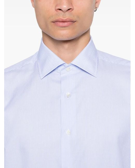 Canali White Pinstripe Shirt for men