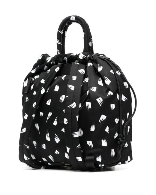 Agnes B. Black Printed Backpack for men