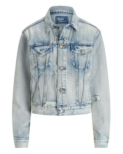 Polo Ralph Lauren Blue Distressed Denim Jacket