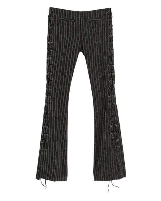 Ann Demeulemeester Black Kel Striped Lace-Up Trousers