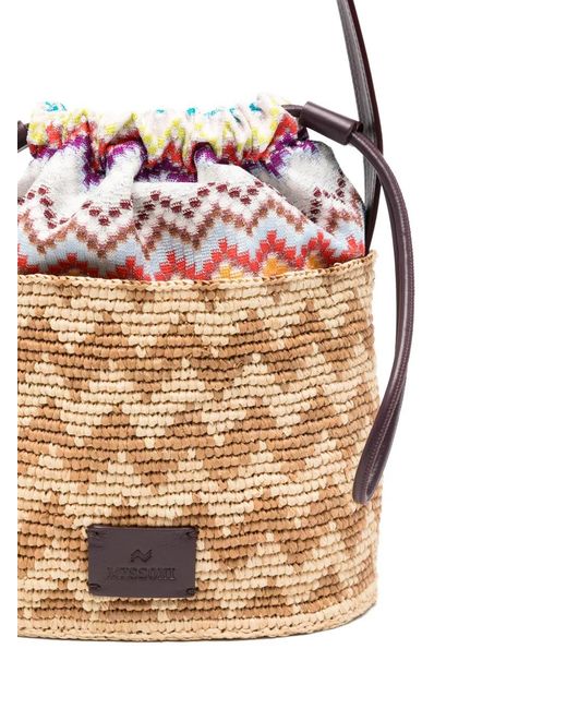 Missoni Natural Small Zig-Zag Bucket Bag