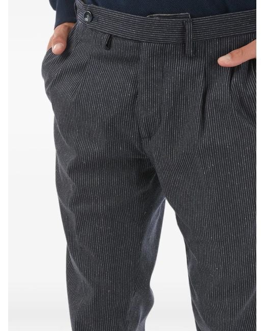 Cruna Blue Pinstriped Trousers for men