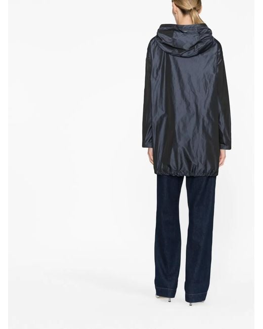 Herno Blue Techno Taffeta Parka Coat