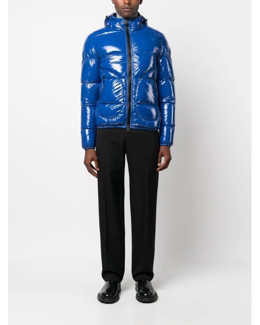 Herno Blue Padded Hooded Down Jacket for men