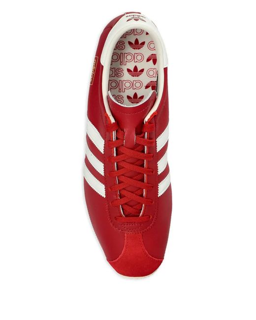 Adidas Red Paris Stripes Lace-Up Sneakers
