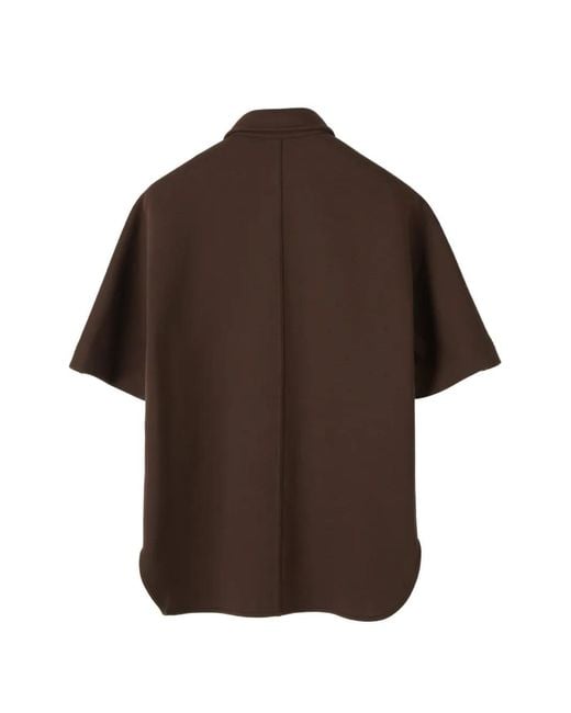 Givenchy Brown Logo-Patch Short-Sleeve Shirt for men