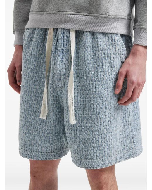 FIVE CM Blue Drawstring Textured Shorts for men
