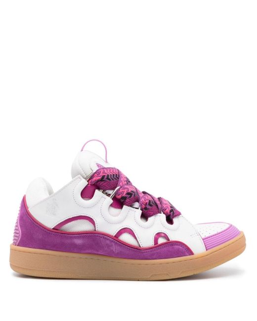Lanvin Pink X Browns Curb Padded Leather Sneakers for men