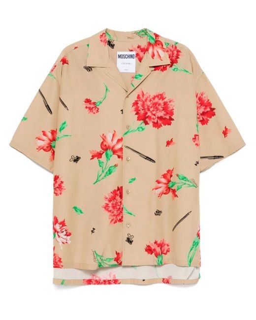 Moschino Sand Camp Collar Shirt in Pink für Herren