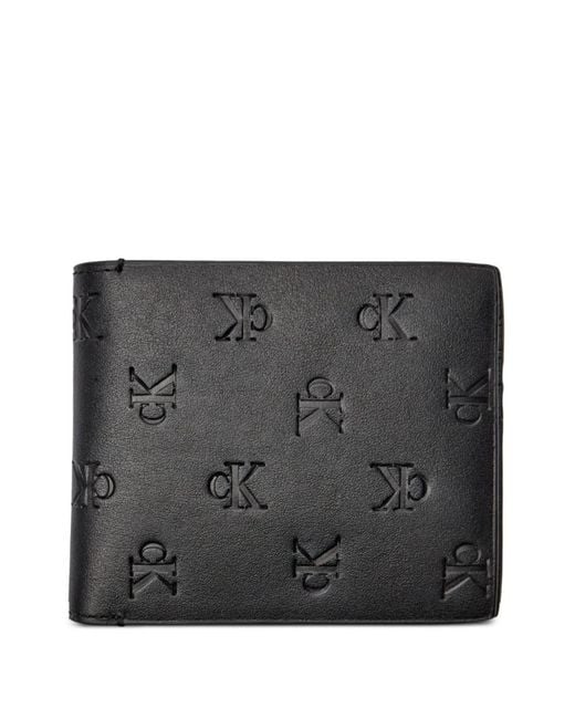 Calvin Klein Black Embossed-Logo Wallet for men