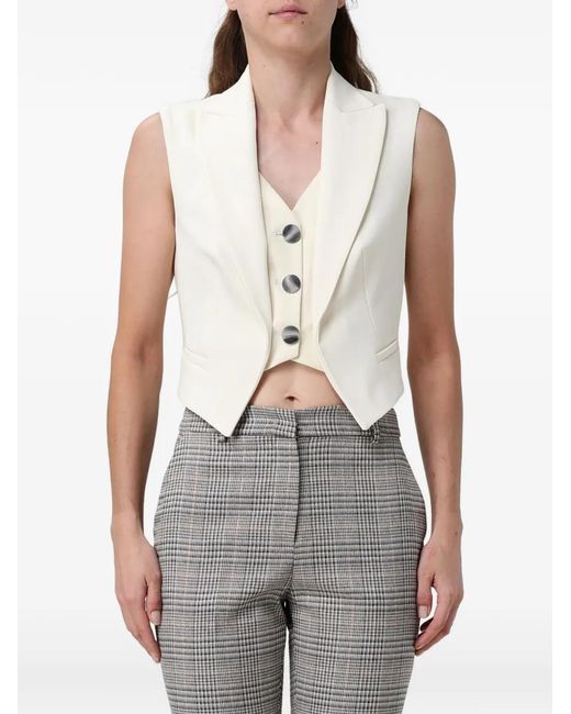 Hanita Gray Cropped Sleeveless Jacket