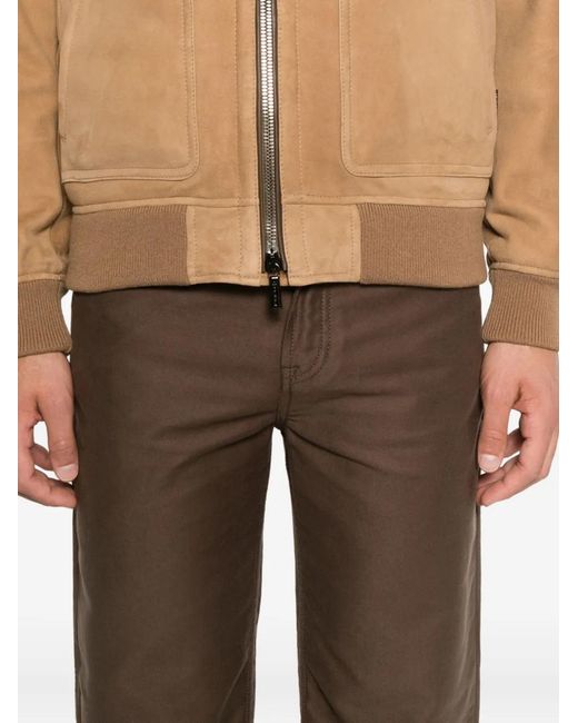 Brioni Brown Jean À Coupe Cinq Poches for men