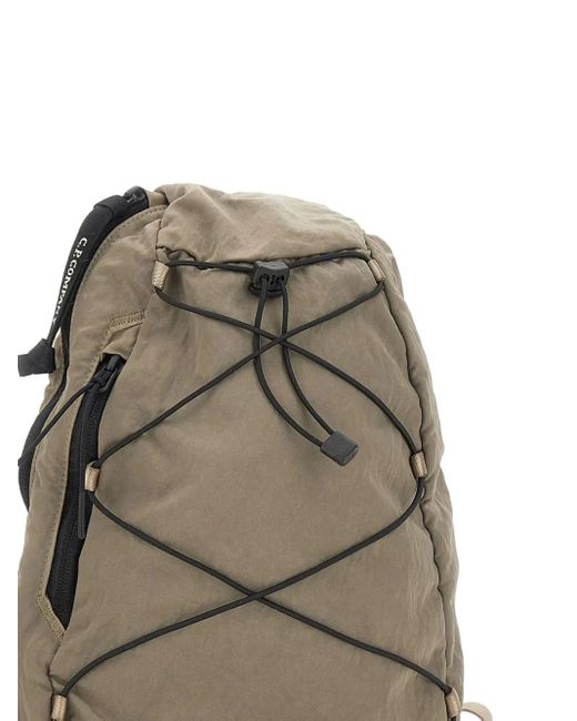 C P Company Natural Lens-Pocket Drawstring Backpack for men