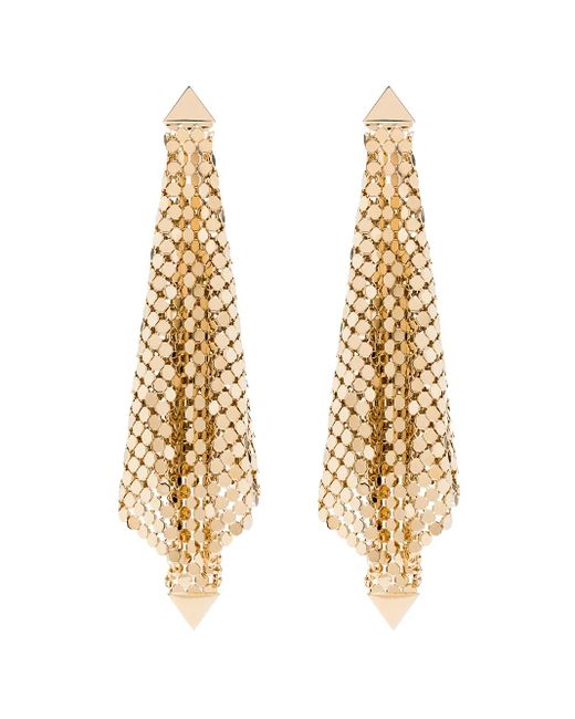 Rabanne Metallic Pixel Earrings Gold
