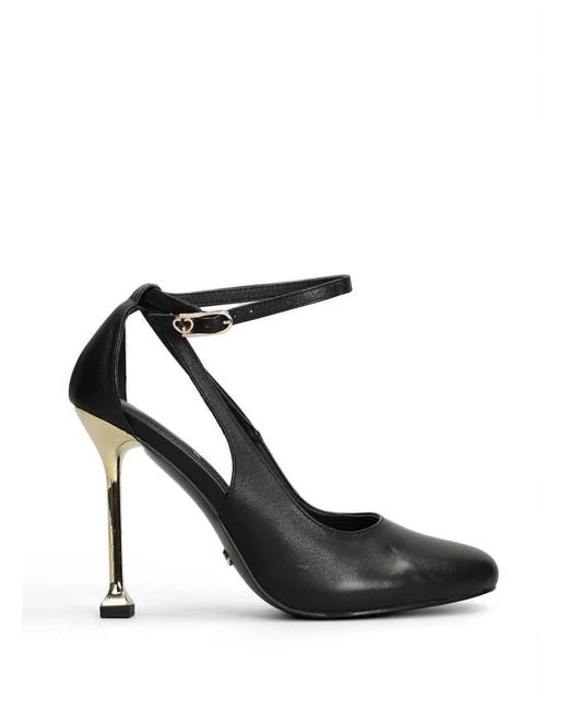 GOLD&ROUGE Black Falaf Buckle-Fastening Pumps