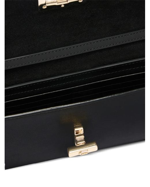 Furla Black Clara Leather Clutch Bag