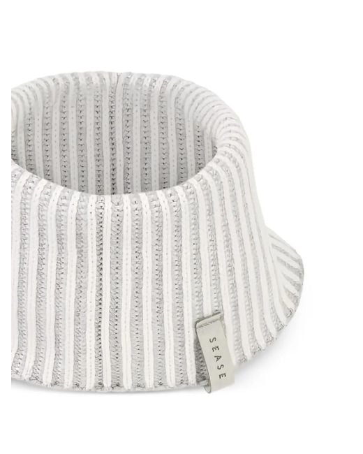 Sease White Turtle Ribbed Neck Warmer for men