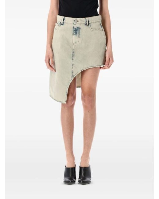 Coperni Gray Asymmetrical Denim Skirt