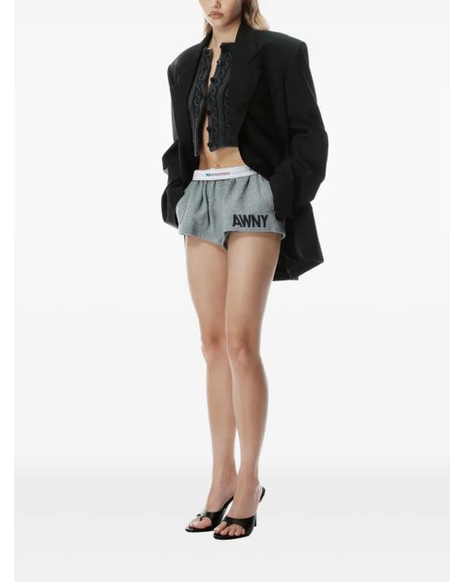 Alexander Wang Gray Logo-Print Shorts