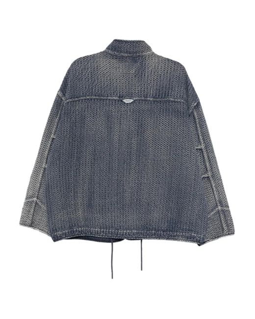 FIVE CM Blue Quilted Denim Jacket for men