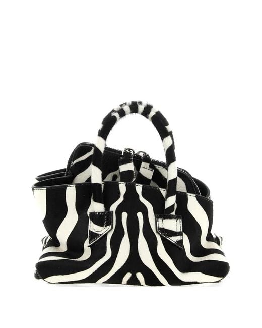 The Attico Black Mini La Passeggiata Double-Handle Tote Bag