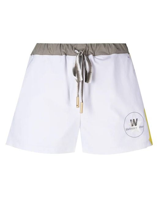 Lorena Antoniazzi White Side-Stripe Track Shorts