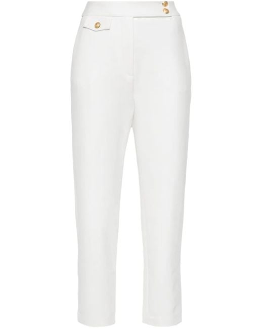 Veronica Beard White Schmale Renzo Cropped-Hose