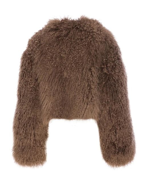 S.W.O.R.D Brown Long-Sleeve Fur Jacket