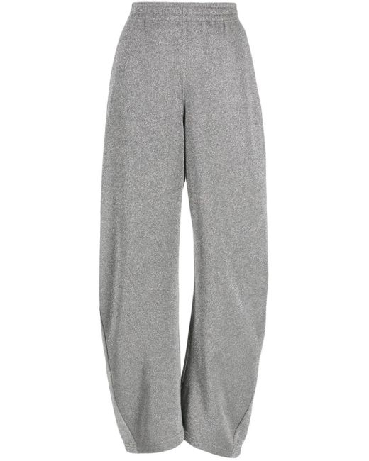 JNBY Gray Glitter-detail Cotton-blend Track Pants