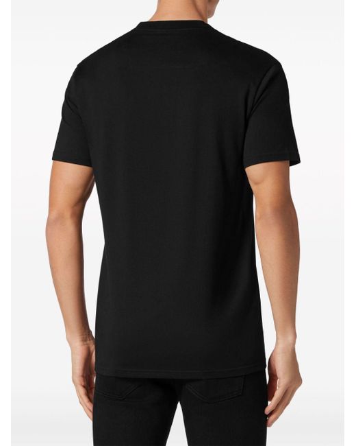 T-shirt en coton à imprimé tête de mort Philipp Plein pour homme en coloris Black