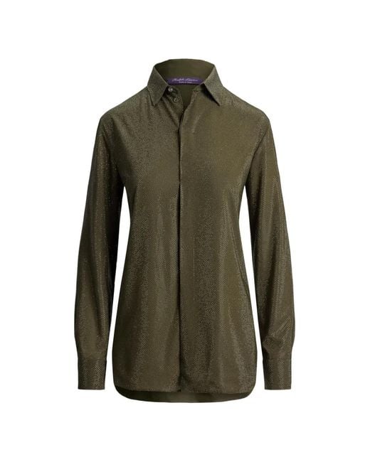 Ralph Lauren Green Adrien Embellished Relaxed-Fit Shirt