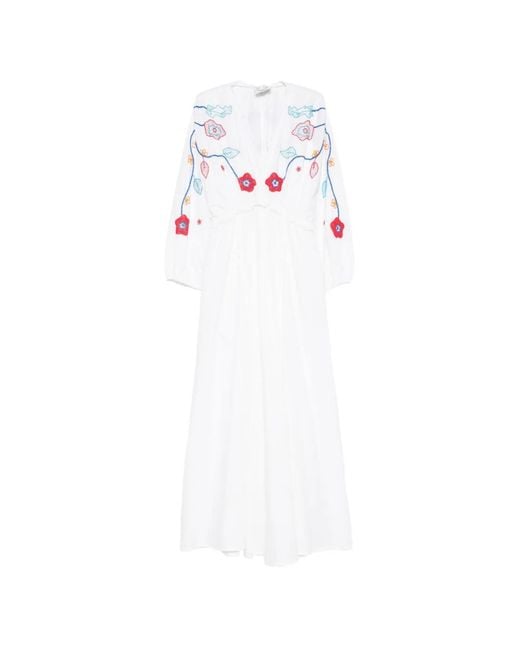 Forte_forte White Floral-Embroidered Cotton Maxi Dress