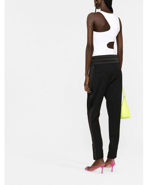 Balmain Black Tapered Wool Trousers