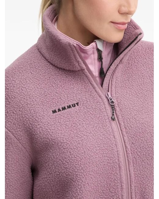 Mammut Purple Logo-Embroidered Fleece Sweatshirt