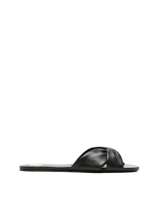 Saint Laurent White Twisted Leather Sandals