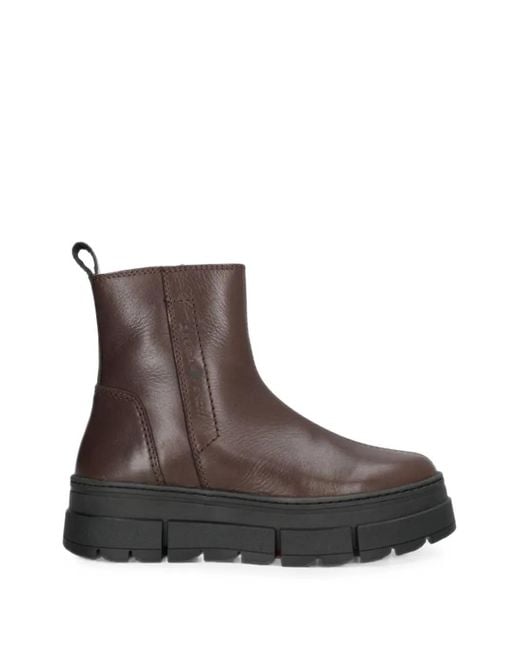 CANADA SNOW Brown Mount Fiona Shearling-Lined Leather Boots