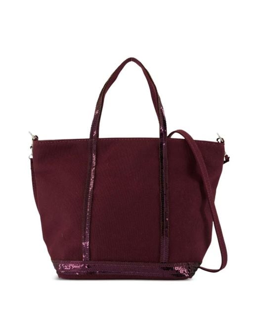 Vanessa Bruno Purple Sequin-Trimmed Tote Bag
