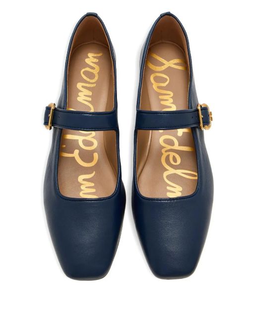 Sam Edelman Blue Michaela Buckle-Strap Ballet Flats
