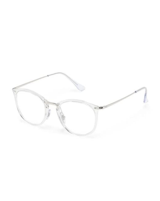Ray-Ban White Round-Frame Glasses