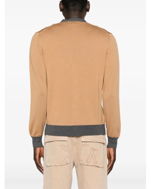 Maison Kitsuné Natural Baby Fox-Patch Wool Cardigan for men