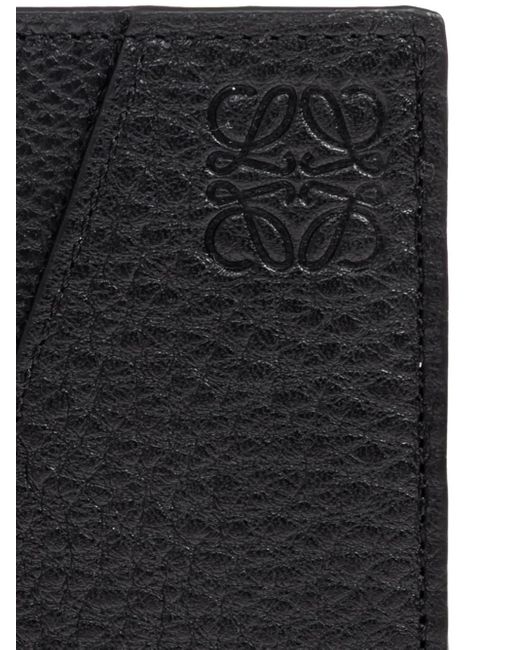 Loewe Black Embossed-Logo Panelled Leather Wallet for men