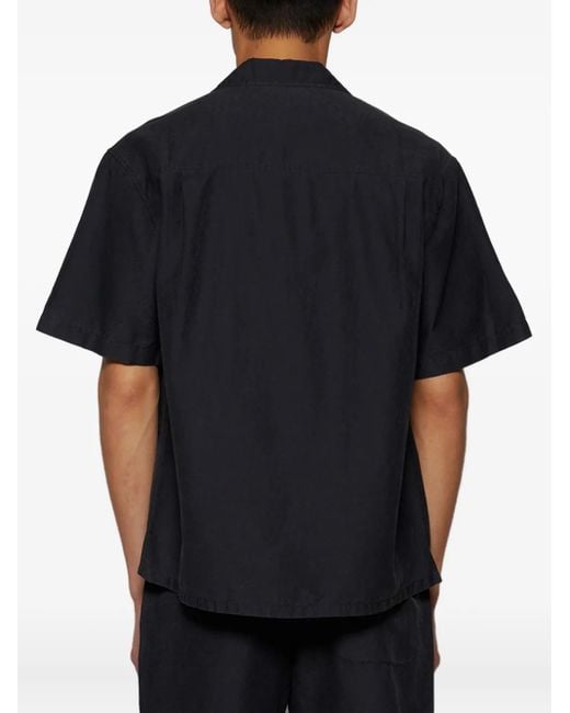 Camicia A Maniche Corte di The Elder Statesman in Black da Uomo