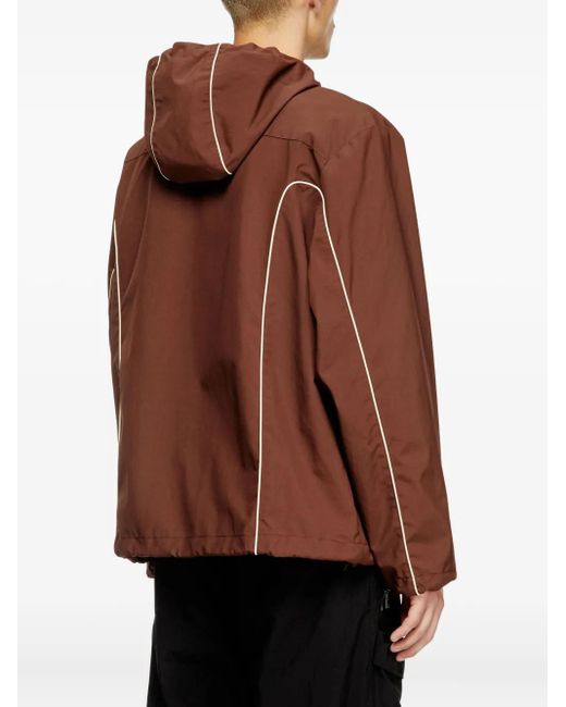 DIESEL Brown J-Hives Piped Hooded Jacket for men