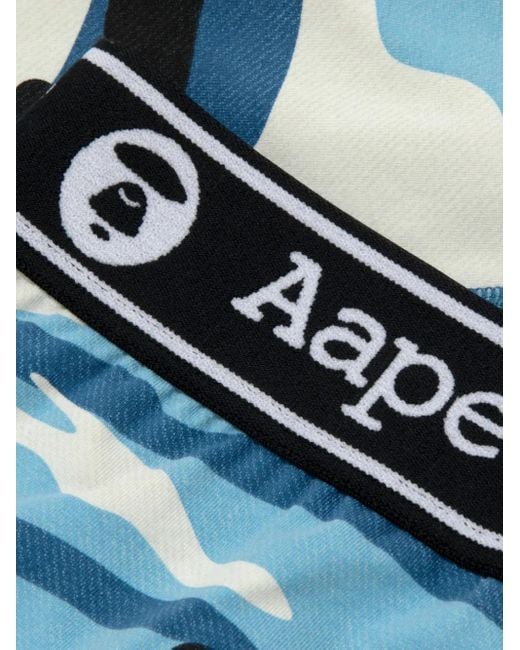 Aape By A Bathing Ape Boxershorts Met Camouflageprint En Logo in het Blue voor heren