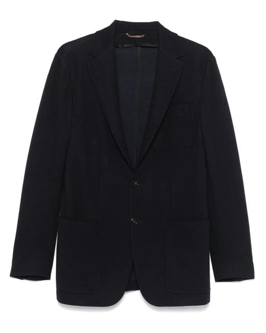 Canali Blue Single-Breasted Blazer for men