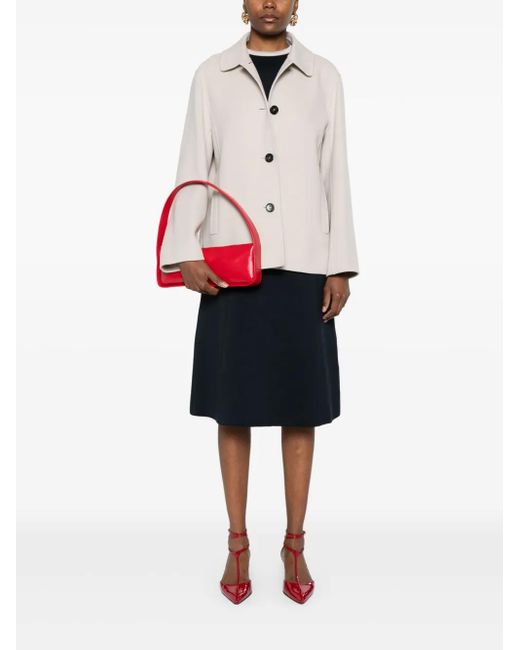 Max Mara White Single-Breasted Coat