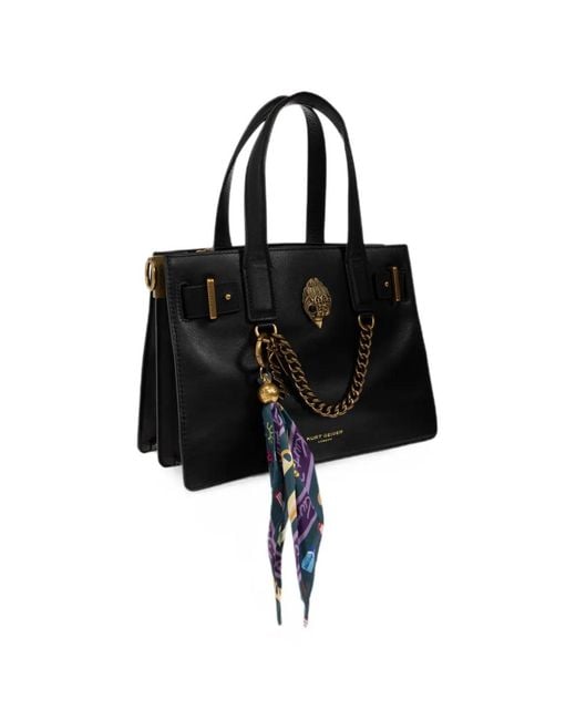 Kurt Geiger Black Small Sloane Leather Tote Bag