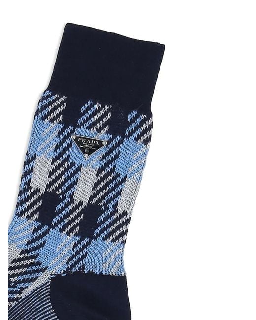 Prada Blue Cotton Socks